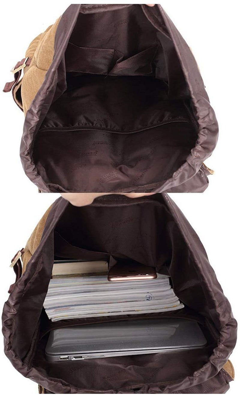 KAUKKO Laptop Backpack Travel Outdoor Weekend Bag Carry on Daypack Stylish and Durable Rucksack Hiking Backpack Fits 15.6"(5-1-brown) - Image 3
